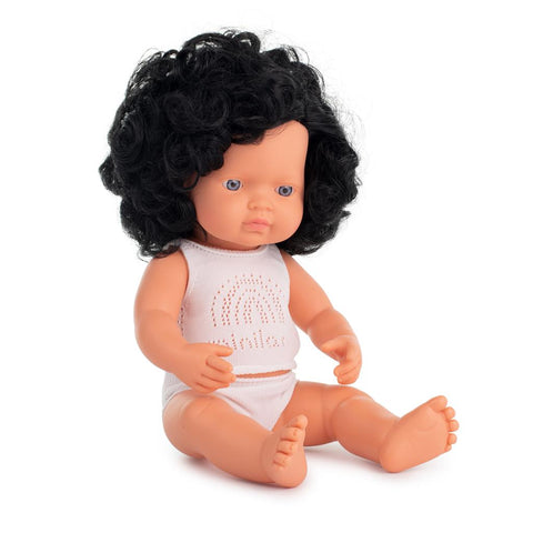 Miniland pop meisje Europees zwart haar