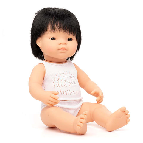 Miniland pop Aziatisch zwart haar jongen