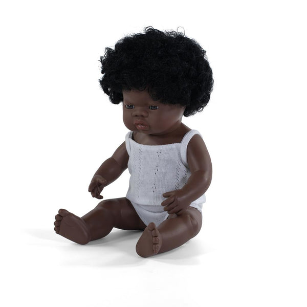 Miniland Pop Afrikaans Meisje met haar (38 cm)