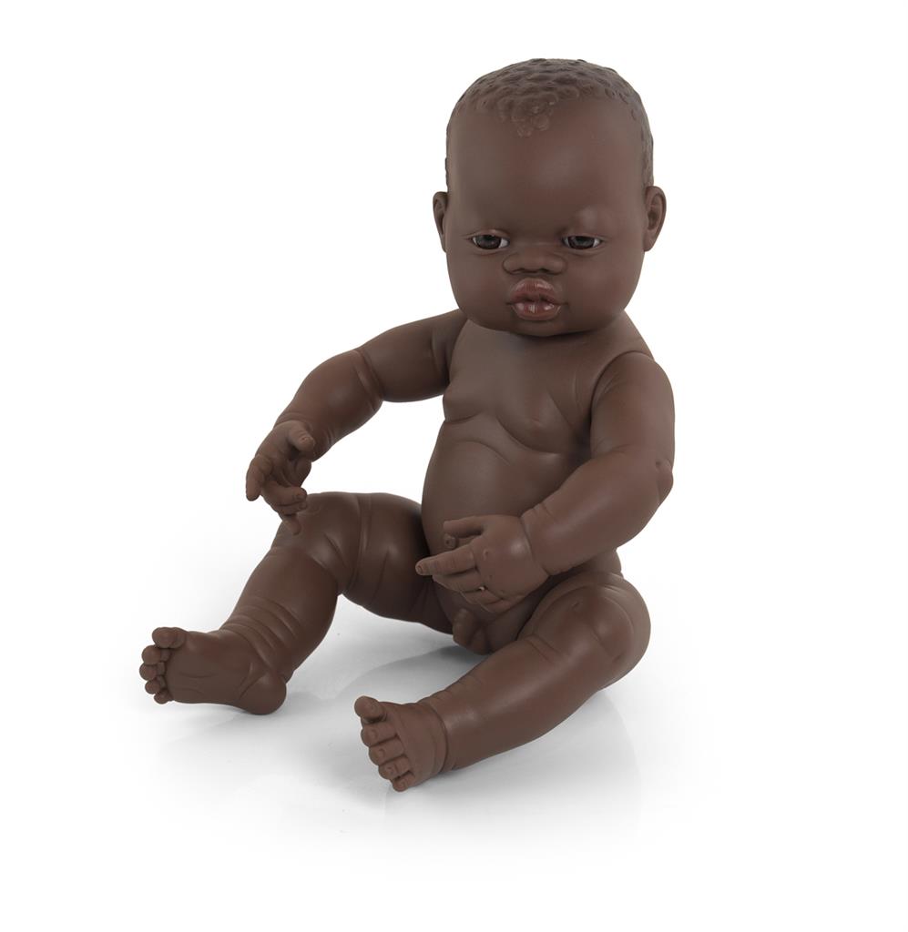 miniland pop 40cm afrikaanse jongen zonder kleertjes